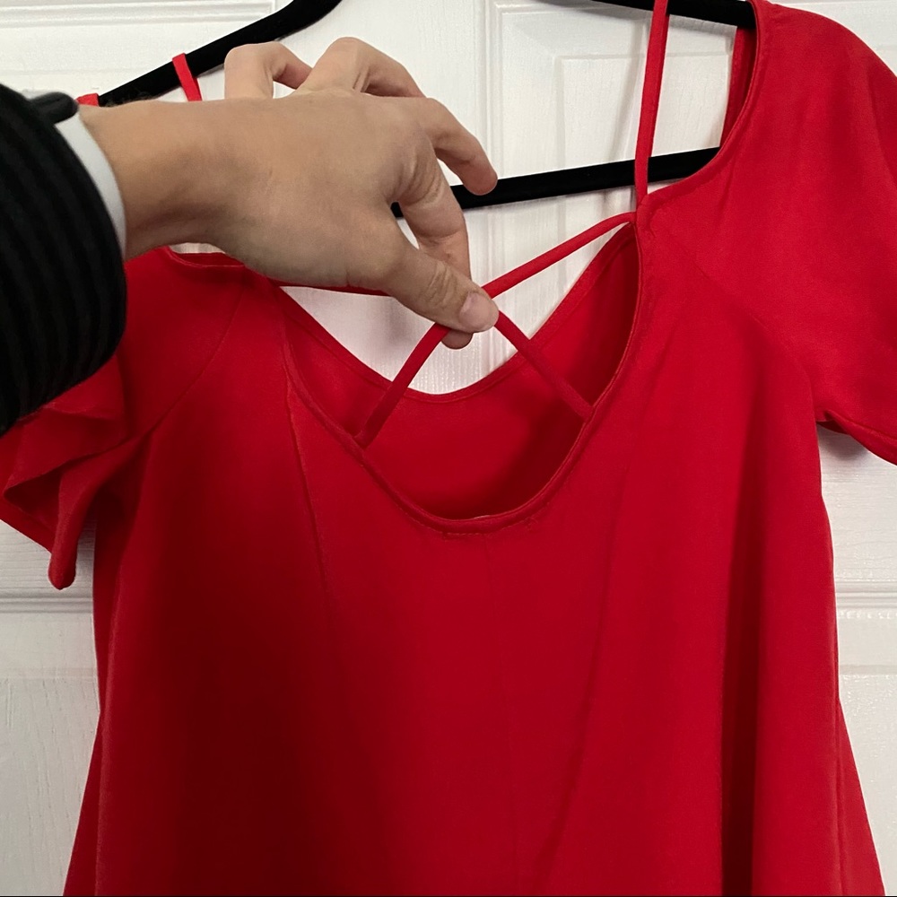 Red Off-Shoulder Top - Picture 2 of 5